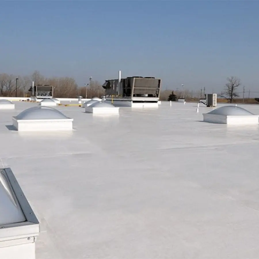 White membrane commercial flat roof