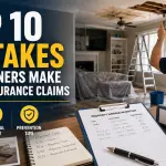 Top 10 Errores Los propietarios hacen durante las reclamaciones de seguros