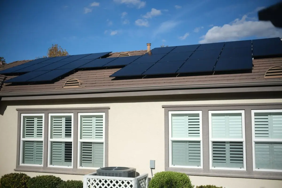 Newly installed solar panels on a roof