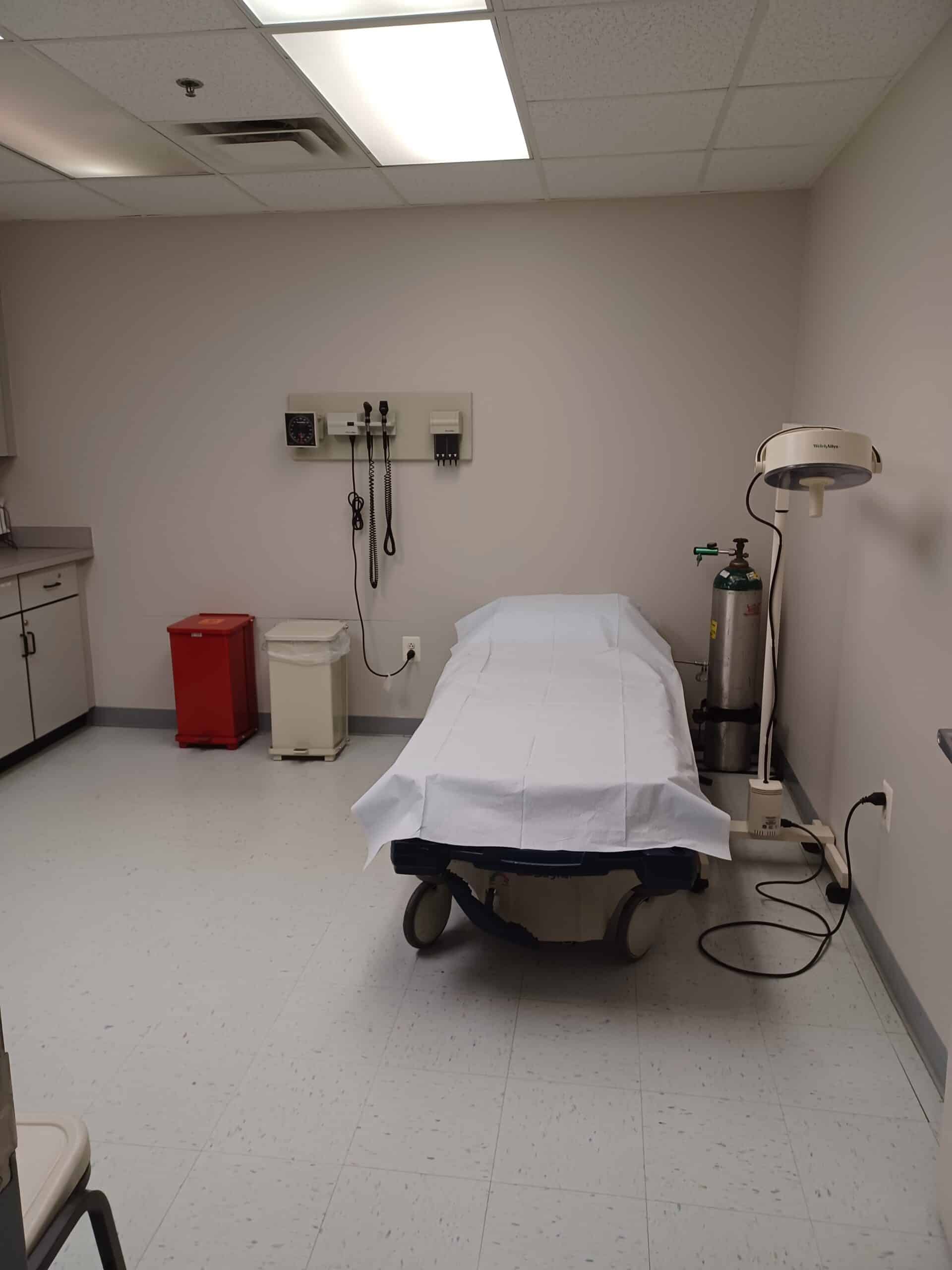 EZCare Walk-in Medical Center treatment room in Moorefield